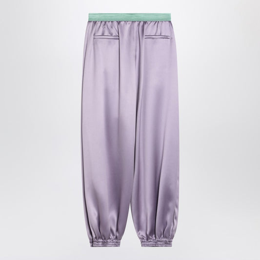 Wide lilac silk pants