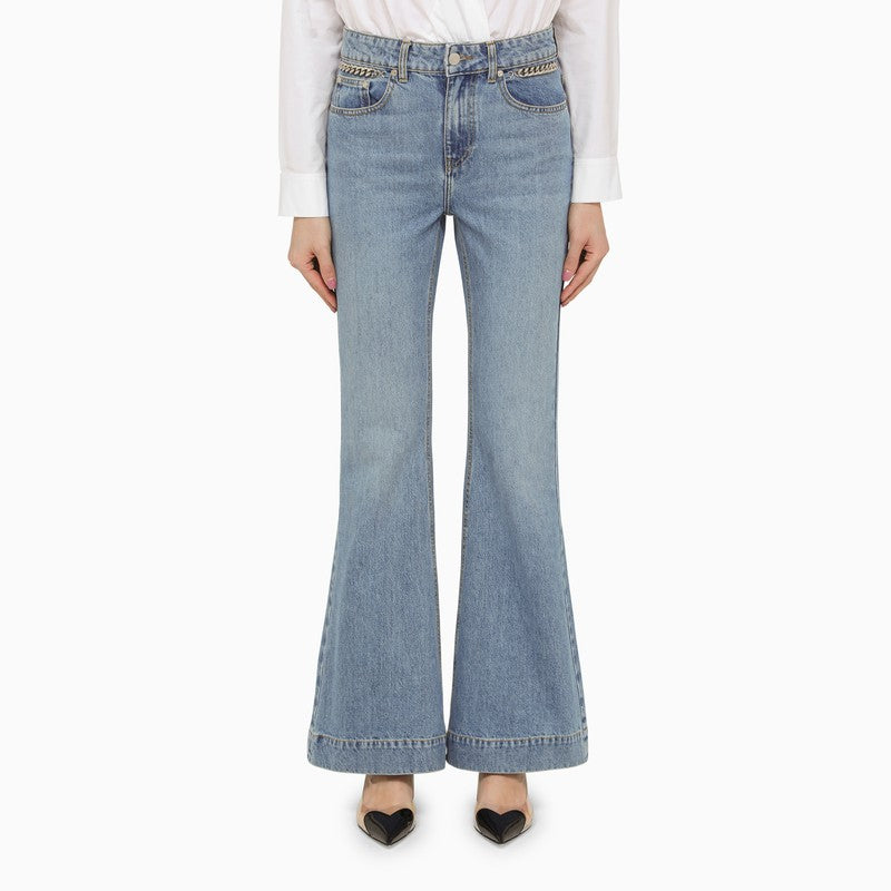 デニム・ジーパン Stella McCartney FW25 \"WIDE LEG\" JEANS (6D0390 3SQH301115) Women Vintage blue Faded Wide-Leg High-Rise Denim Jeans