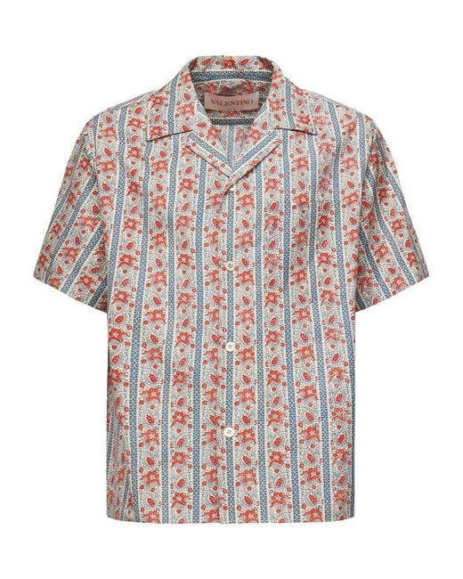 PAISLEY PATTERN COTTON SHORT SLEEVE SHIRT