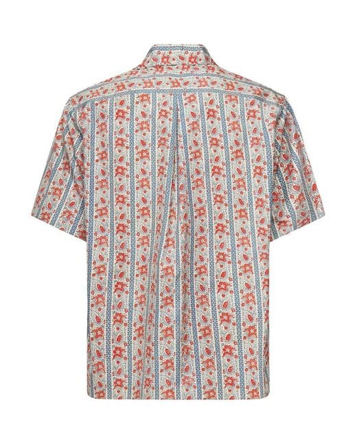 PAISLEY PATTERN COTTON SHORT SLEEVE SHIRT