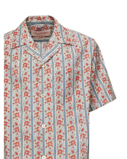 PAISLEY PATTERN COTTON SHORT SLEEVE SHIRT