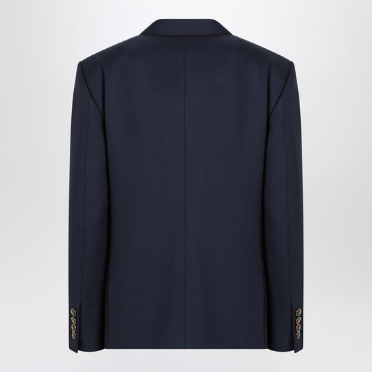 Blue single-breasted wool jacket