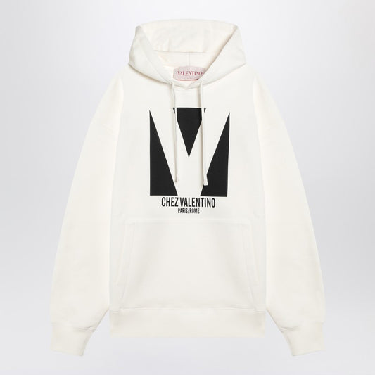 Ivory sweatshirt with Chez Valentino print