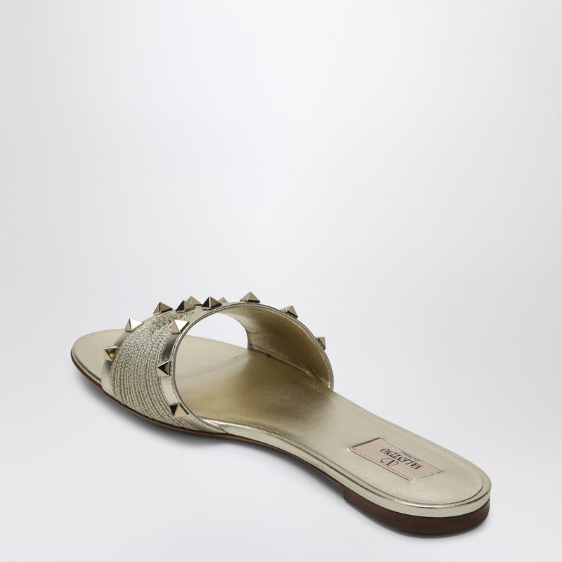 Roman Stud Sandals in Platinum Colour