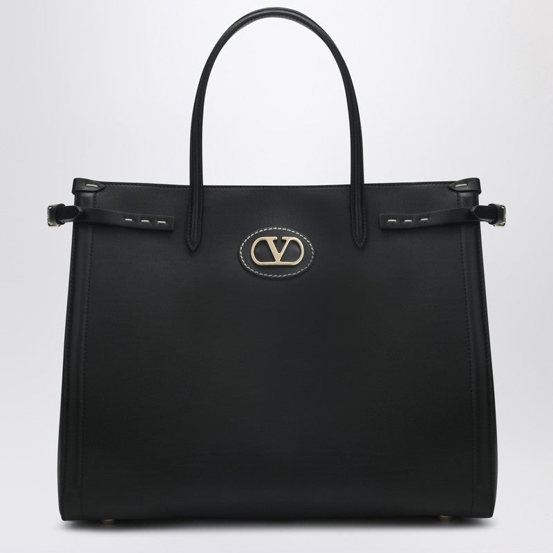 Black leather medium Antibes tote bag