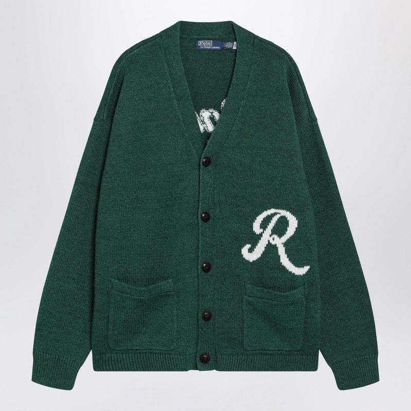 Forest green cardigan with Ralph logo