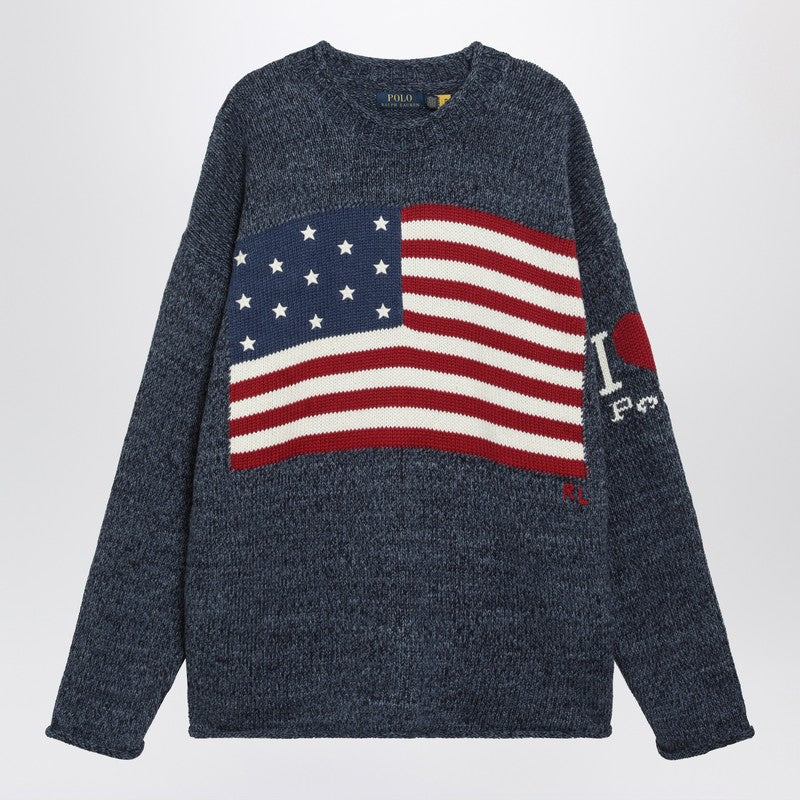 Regular-fit “I Love Polo” flag sweater
