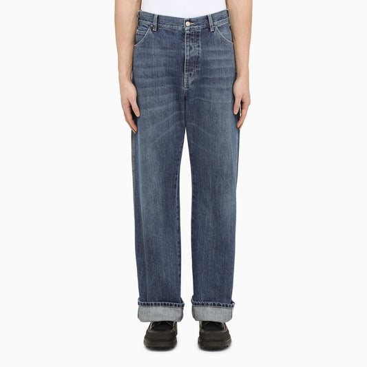 Loose Blue Cotton Jeans