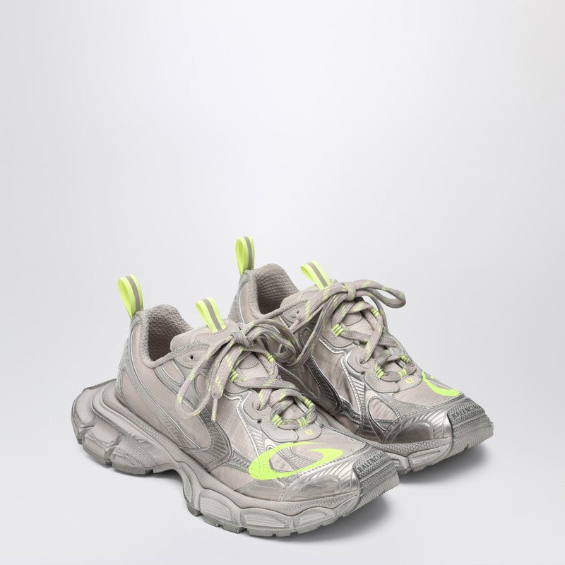 3XL taupe/neon yellow sneakers in mesh and polyurethane