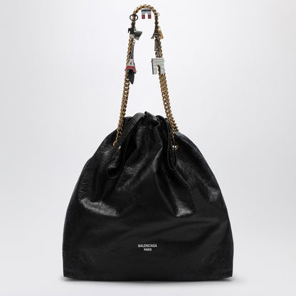Crush Media Black Leather Tote Bag