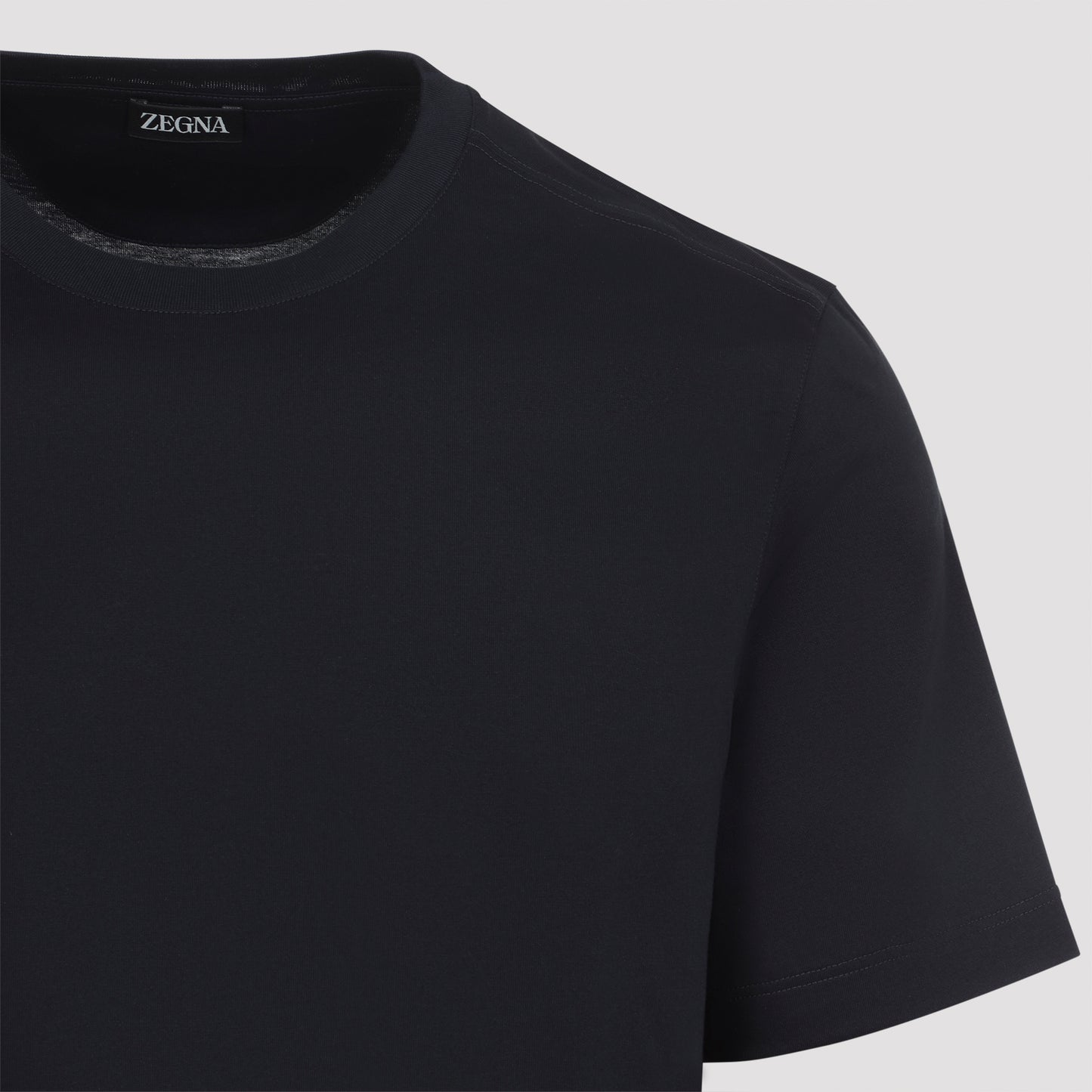 Navy Blue Piquet Cotton T-shirt