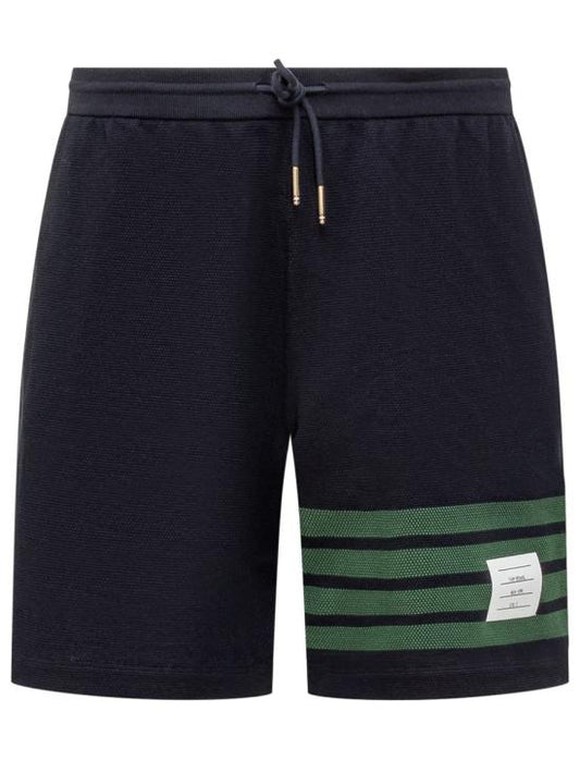 4 BAR STRIPE PIQUE WEAVE SHORTS