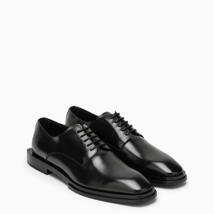 Black leather lace-up