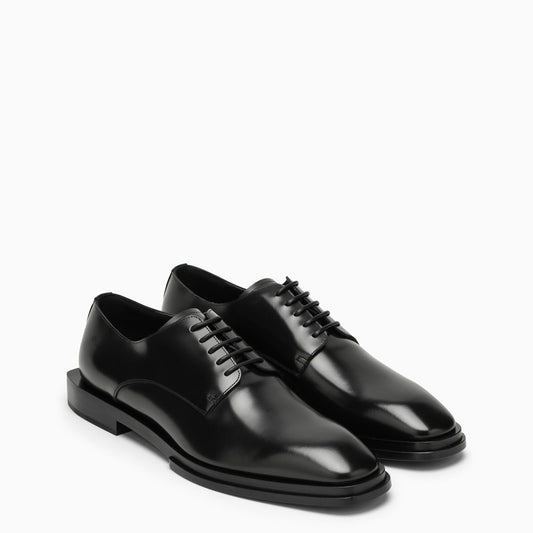 Black leather lace-up