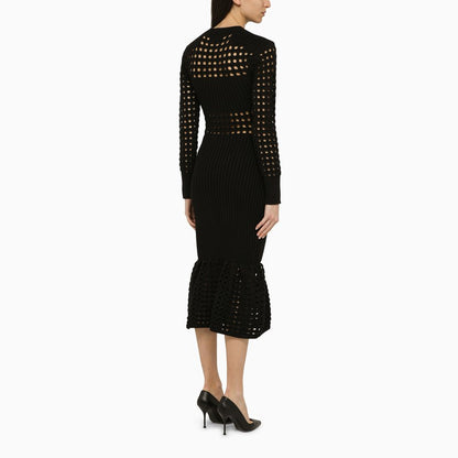 Black knitted midi dress