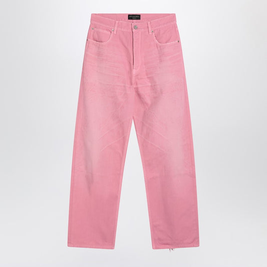 Wide-leg Baby Pink Jeans