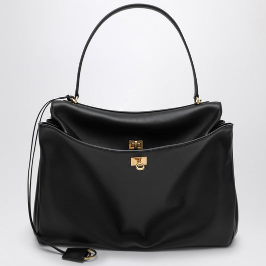 Smooth Black Calfskin Large Rodeo Bag