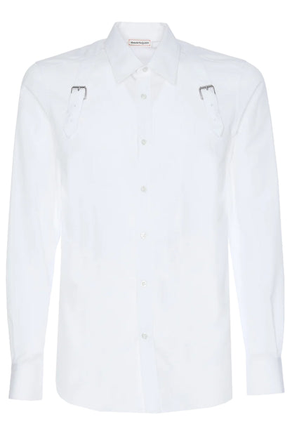 Buckle-Detailed Buttoned Poplin Shirt