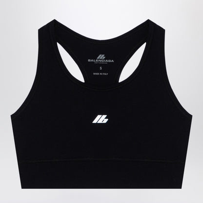 Black Activewear Sleeveless Top In Matt Nylon Blend