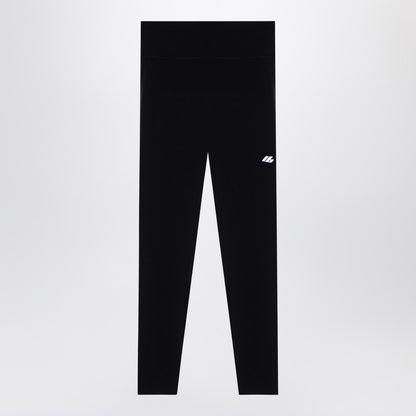 Black Activewear Leggings In Matt Nylon Blend