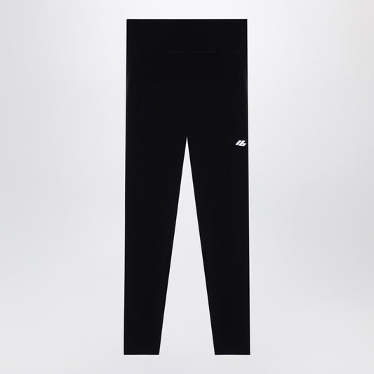 Black Activewear Leggings In Matt Nylon Blend