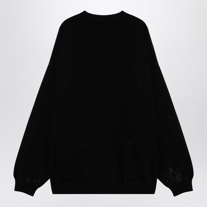 Black Cotton Blend Jumper With Print