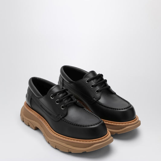 Black Leather Lace-Up With Maxi Sole