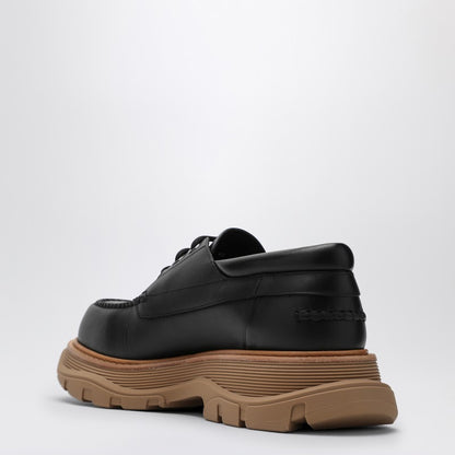 Black Leather Lace-Up With Maxi Sole