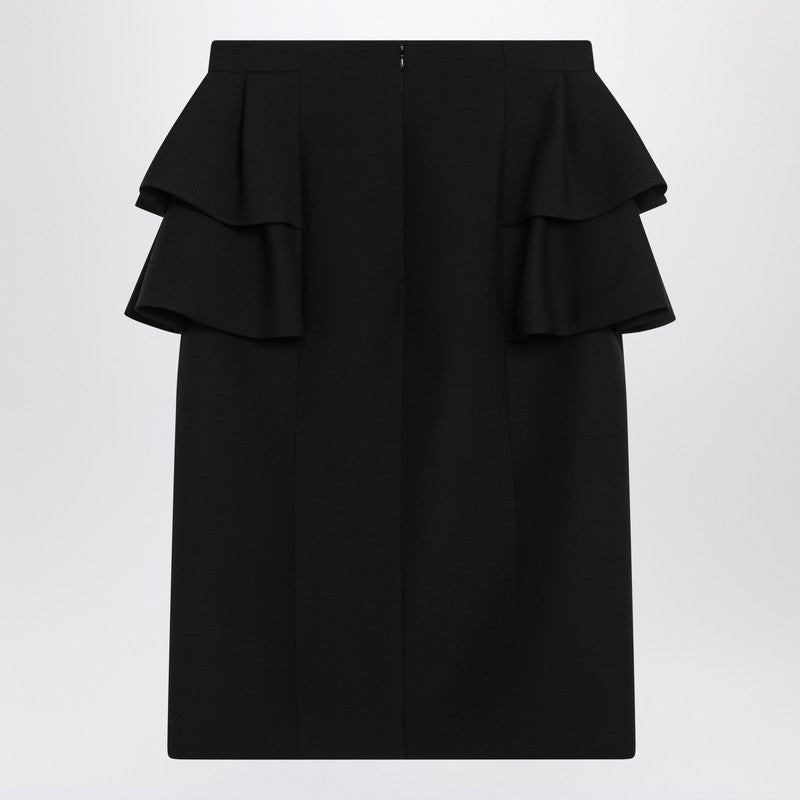 Black skirt with ruffles on the sides