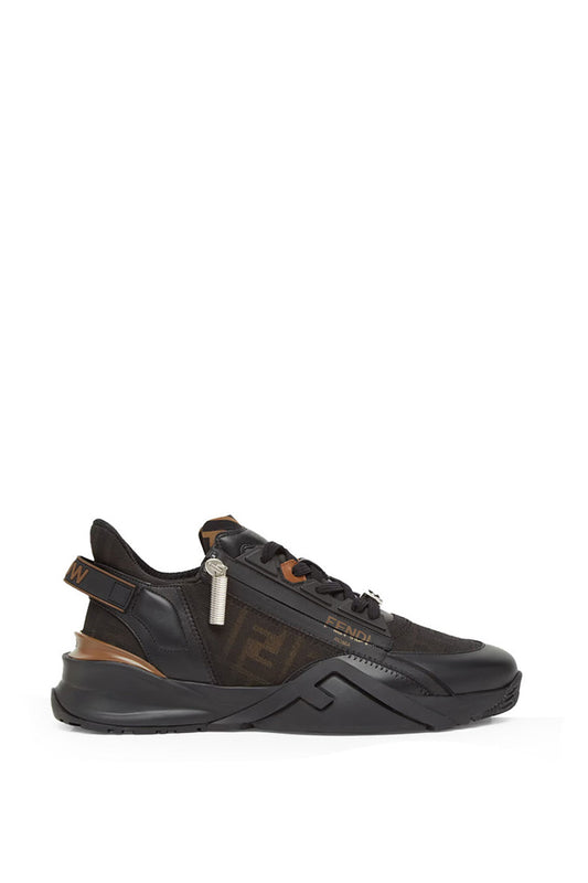 Leather And Fabric Flow Sneakers