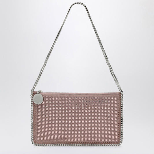 Dusty Pink Wallet Bag With Chain And Strass