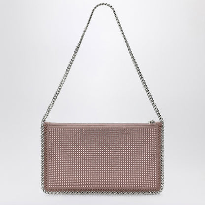 Dusty Pink Wallet Bag With Chain And Strass