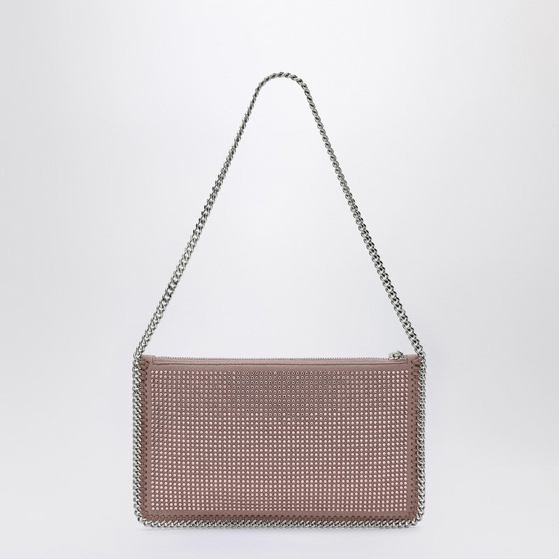 Dusty Pink Wallet Bag With Chain And Strass