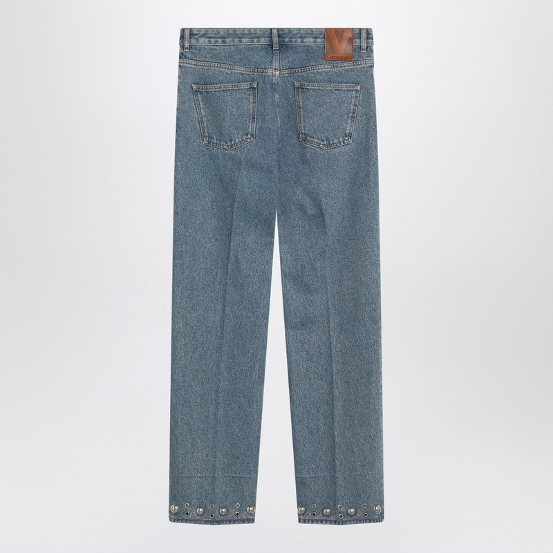 Medium blue jeans with cabochons