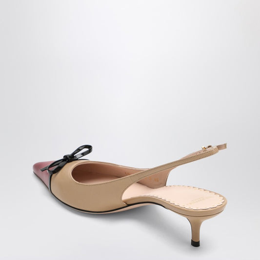 Slingback Bepointy 60MM beige/bordeaux