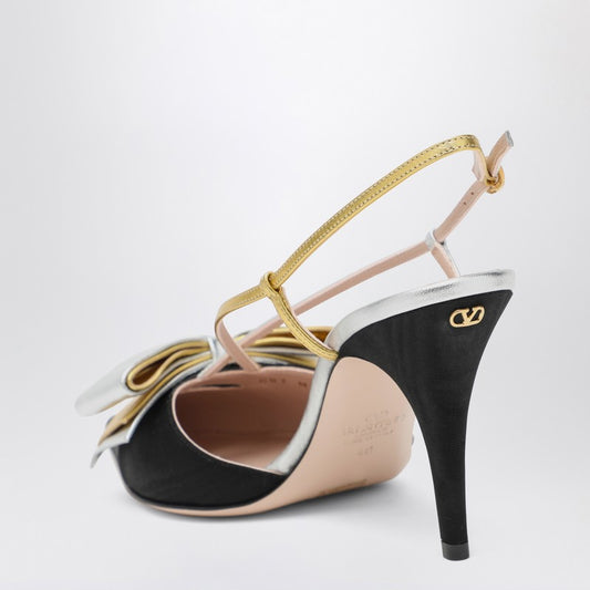 Slingback Bowow pumps black with bow