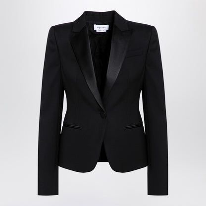 Black Single-breasted Jacket In Wool