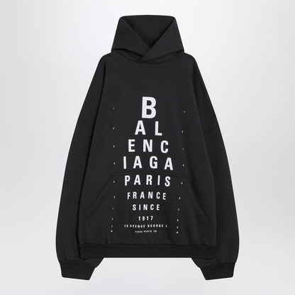 Optical Black Washed Oversized Hoodie
