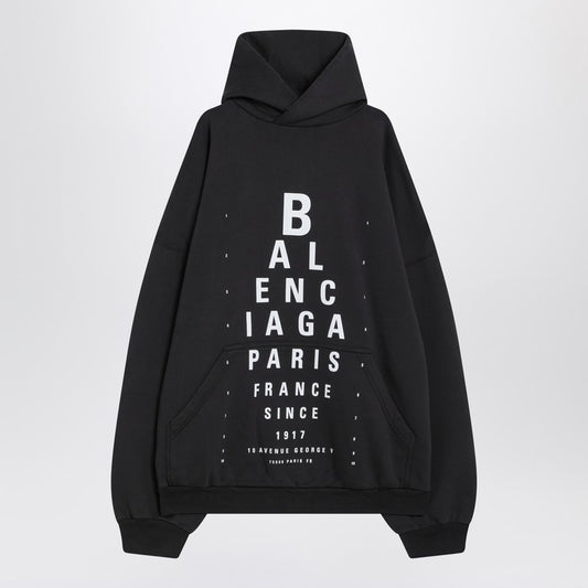 Optical Black Washed Oversized Hoodie