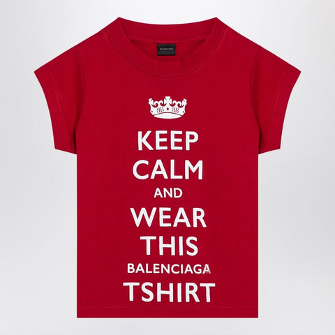 Shop Red Cropped T-shirt Keep Calm ❘ Netdressed