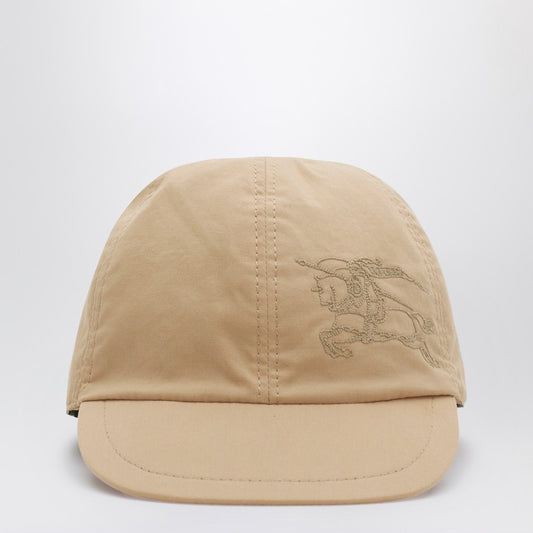 Reversible Check Pattern Beige Baseball Cap