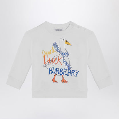 White Sweatshirt With Logo Print