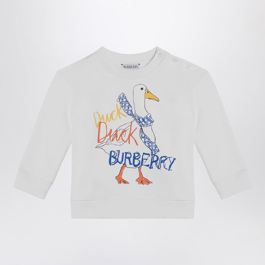White Sweatshirt With Logo Print