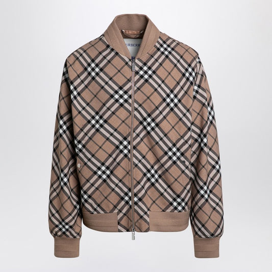 Check Pattern Zipped Cardigan