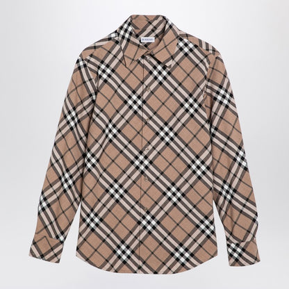 Check Pattern Wool Blend Shirt