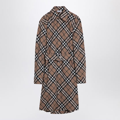 Check Wool Blend Chemise Dress