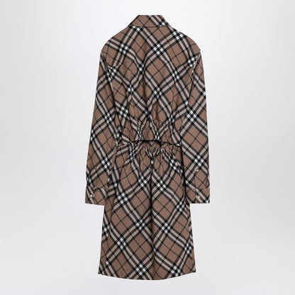Check Wool Blend Chemise Dress