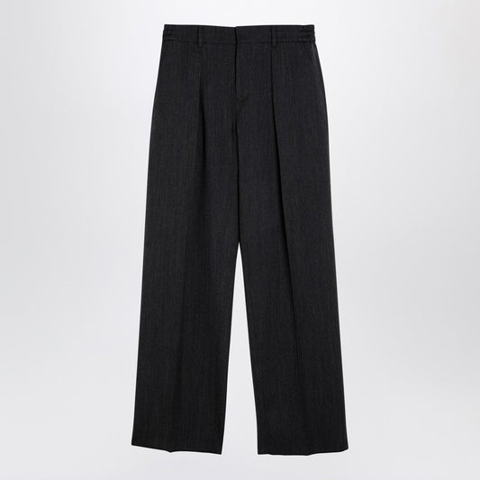Grey Wool Trousers With Darts