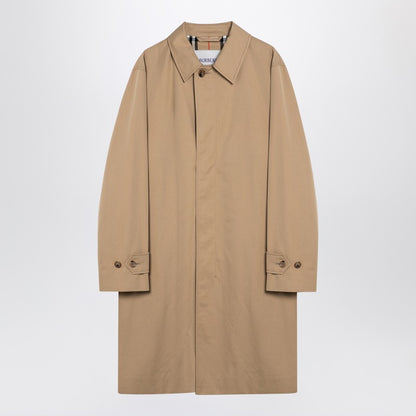 Long Beige Gabardine Car Coat