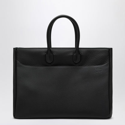 Rocking Horse Medium Black Leather Tote